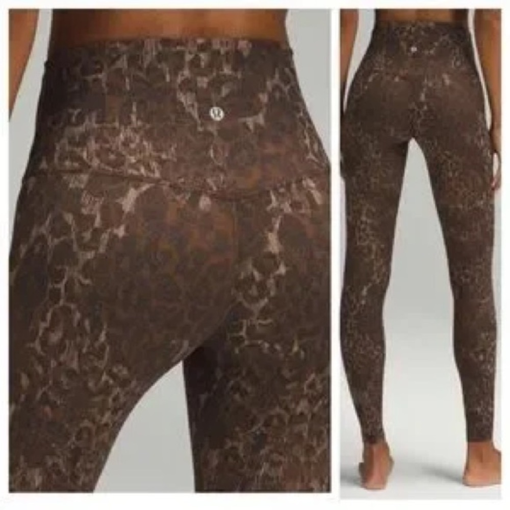 lululemon athletica align full length small 6-8 Brown leopard Leggings